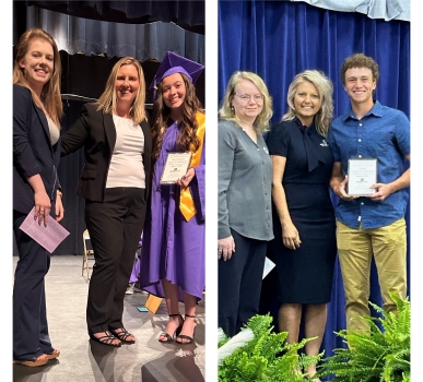 Clara Henderson of Paoli Junior-Senior High School and Ty Kalb of Northeast Dubois High School receives Springs Valley Bank & Trust Company’s 2023 Community Reinvestment Act (CRA) Scholarships