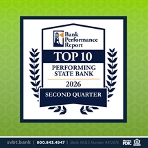 Springs Valley Bank & Trust Company Recognized as a Top 10 Performing Bank in Indiana by the Bank Performance Report