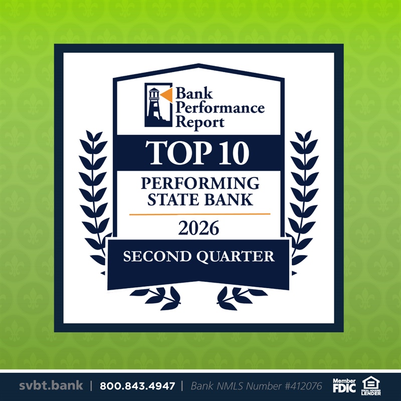 Springs Valley Bank & Trust Company Recognized as a Top 10 Performing Bank in Indiana by the Bank Performance Report