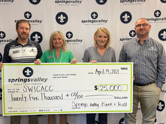 Springs Valley Bank & Trust Company donates $25,000.00 to Southwestern Indiana Child Advocacy Center Coalition